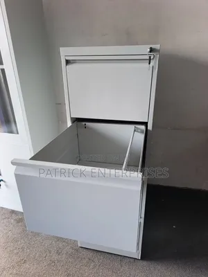 This Grey 4-Drawer Metal Office Filing Cabinet , Locking Mechanism.