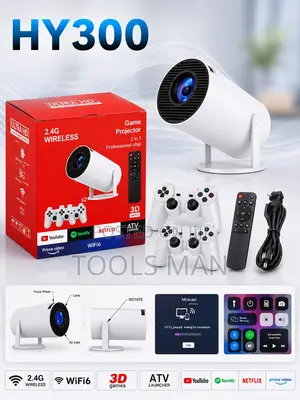 HY300 Smart Android 11 Mini Projector Wi-Fi 6 180° Home Cinema