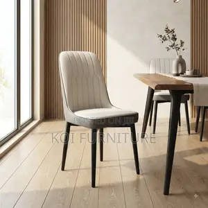 Dining Chairs; Leather Armless White Dining Chairs