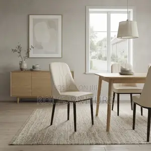 Dining Chairs; Leather Armless White Dining Chairs
