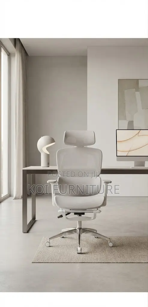 Office Chairs; White Ergonomic Orthopedic High Back Office Chairs