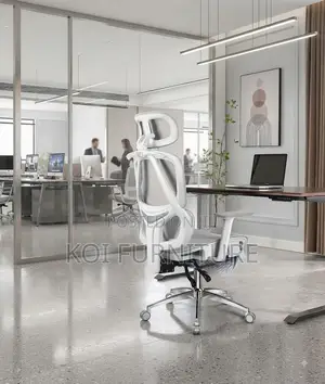 Office Chairs; White Ergonomic Orthopedic High Back Office Chairs