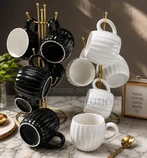 6pcs Elegant Fine Porcelain Ceramic Mug