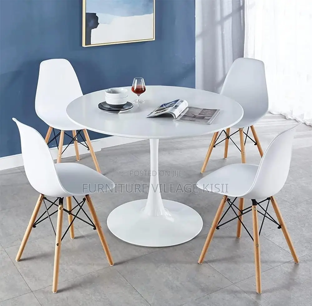 Home Furniture:4-Seater Marble Dining Set