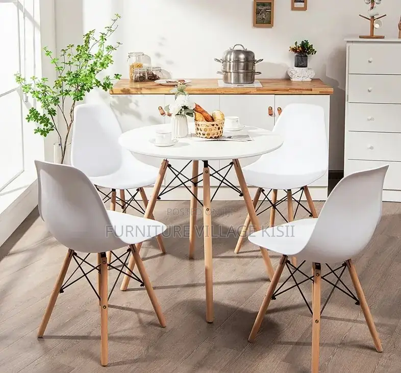 Home Furniture:4-Seater Marble Dining Set