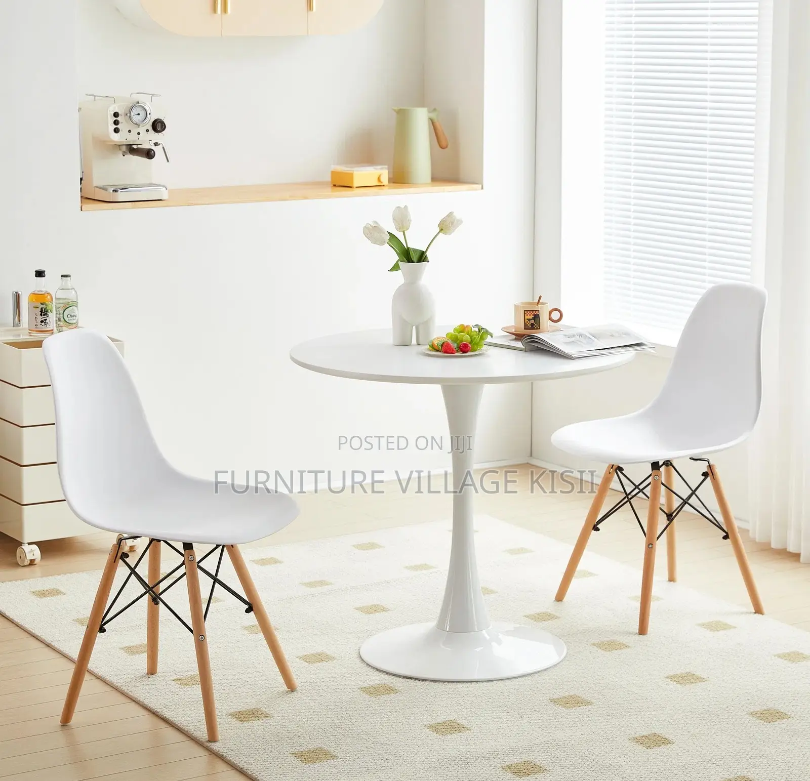 Home Furniture:4-Seater Marble Dining Set