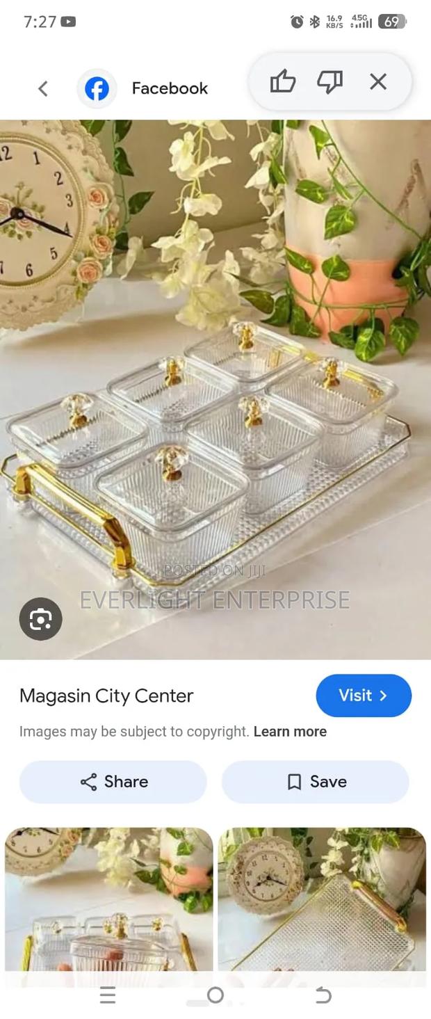 Acrylic Tray 40x25cm + 6pc 420ml Candy Boxes