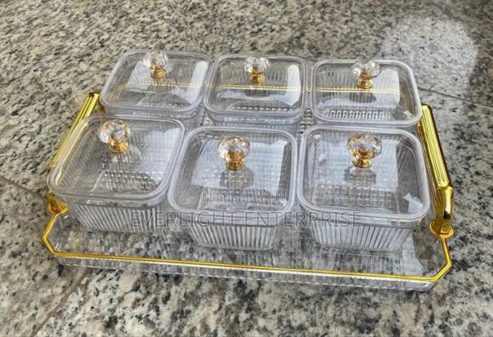 Acrylic Tray 40x25cm + 6pc 420ml Candy Boxes