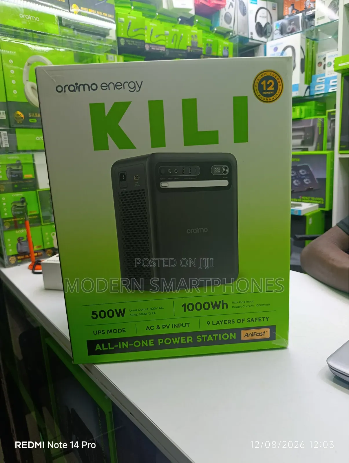 Oraimo Energy KILI 1000Wh 500W Portable Power Station