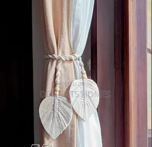 Woven Leaf Curtains Tie-Cus