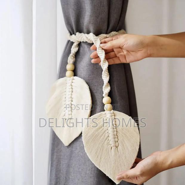 Woven Leaf Curtains Tie-Cus - thumbnail 2