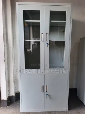 Modern Metallic Half -Glass Office Filling Cabinet