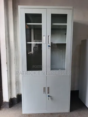 Modern Metallic Half -Glass Office Filling Cabinet