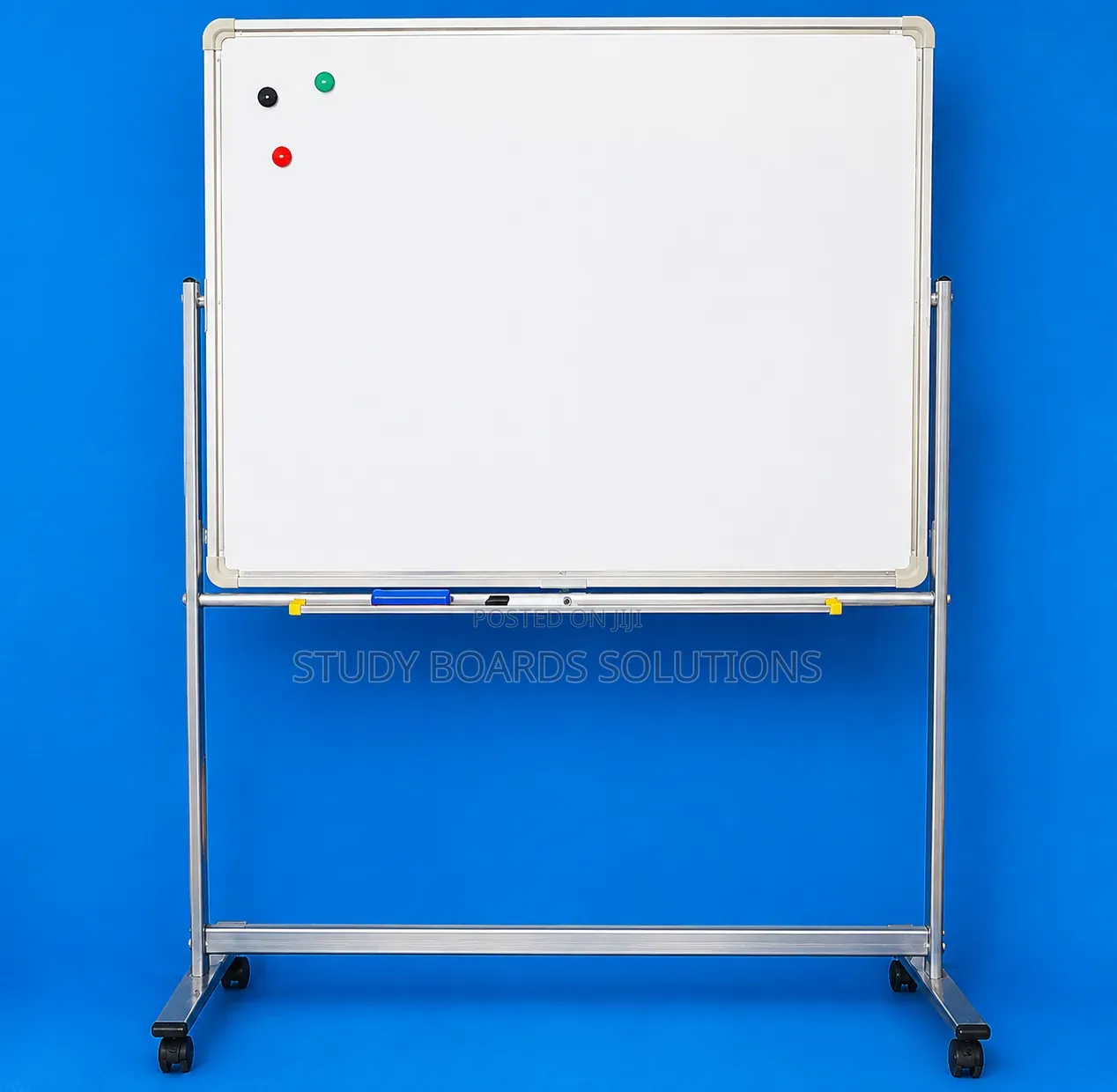 120×120cm Magnetic Whiteboard With Wheeled Stand–Flexible Presentation