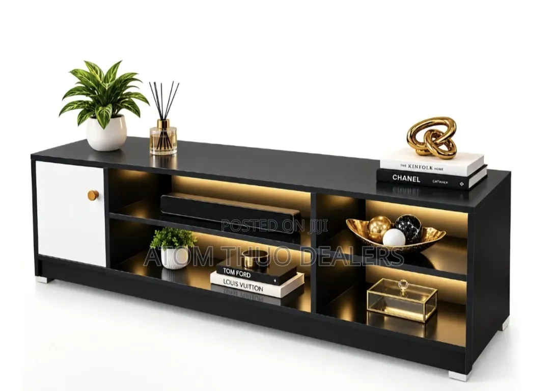 Imported Executive TV Stand With Shelves and Cabinet