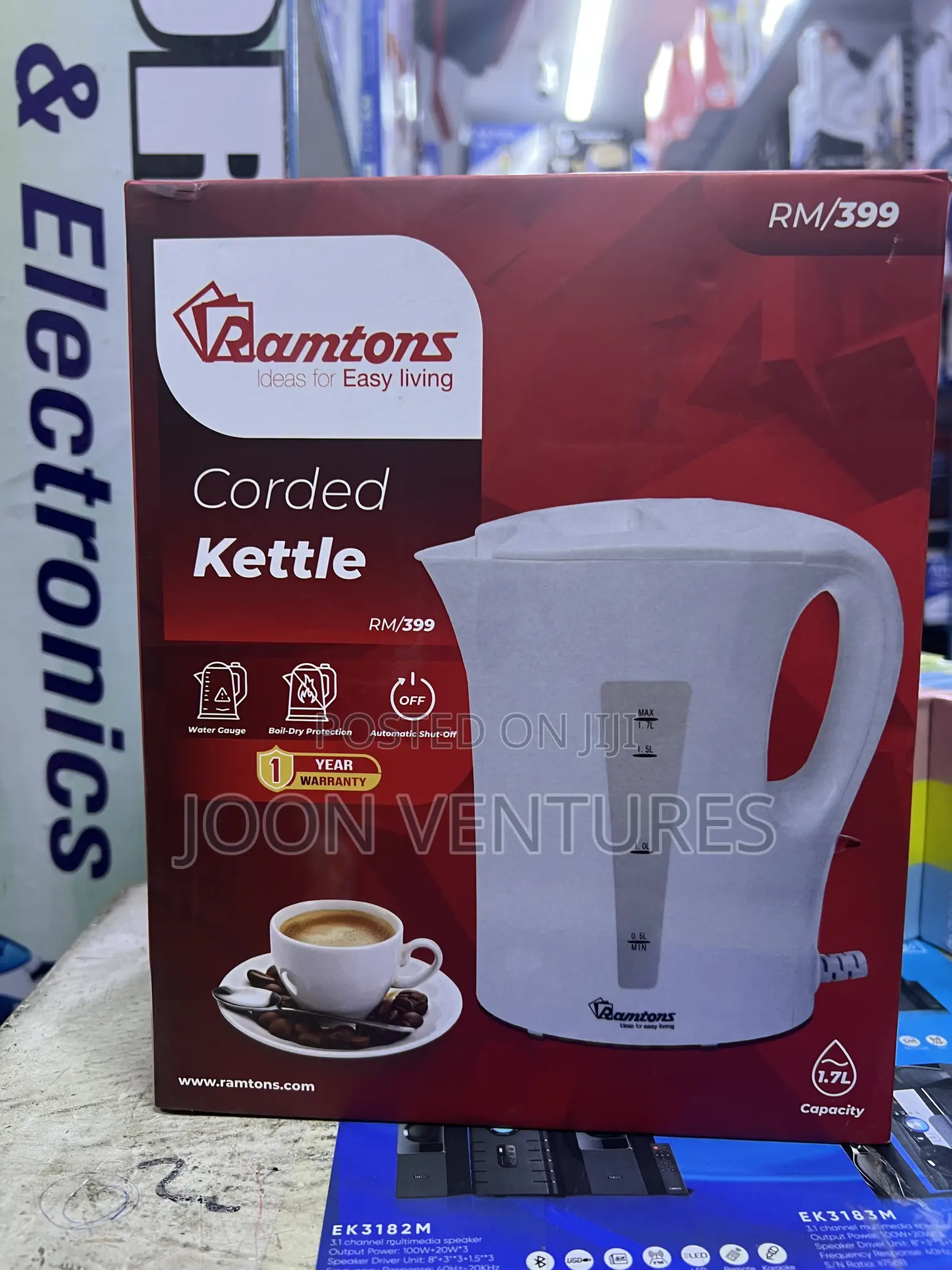 The Ramtons 1.7L Corded Electric Kettle (RM/399)