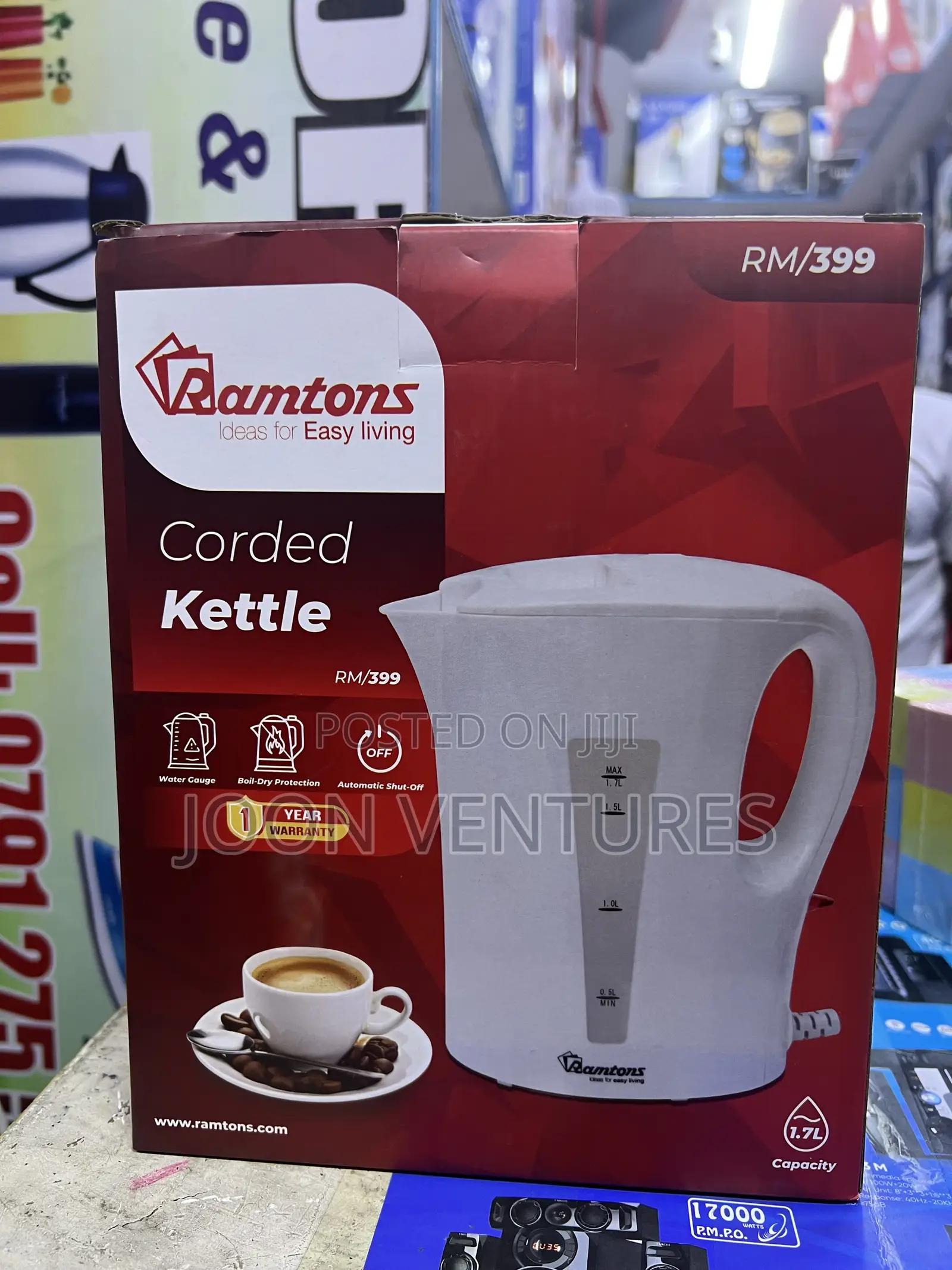 The Ramtons 1.7L Corded Electric Kettle (RM/399)