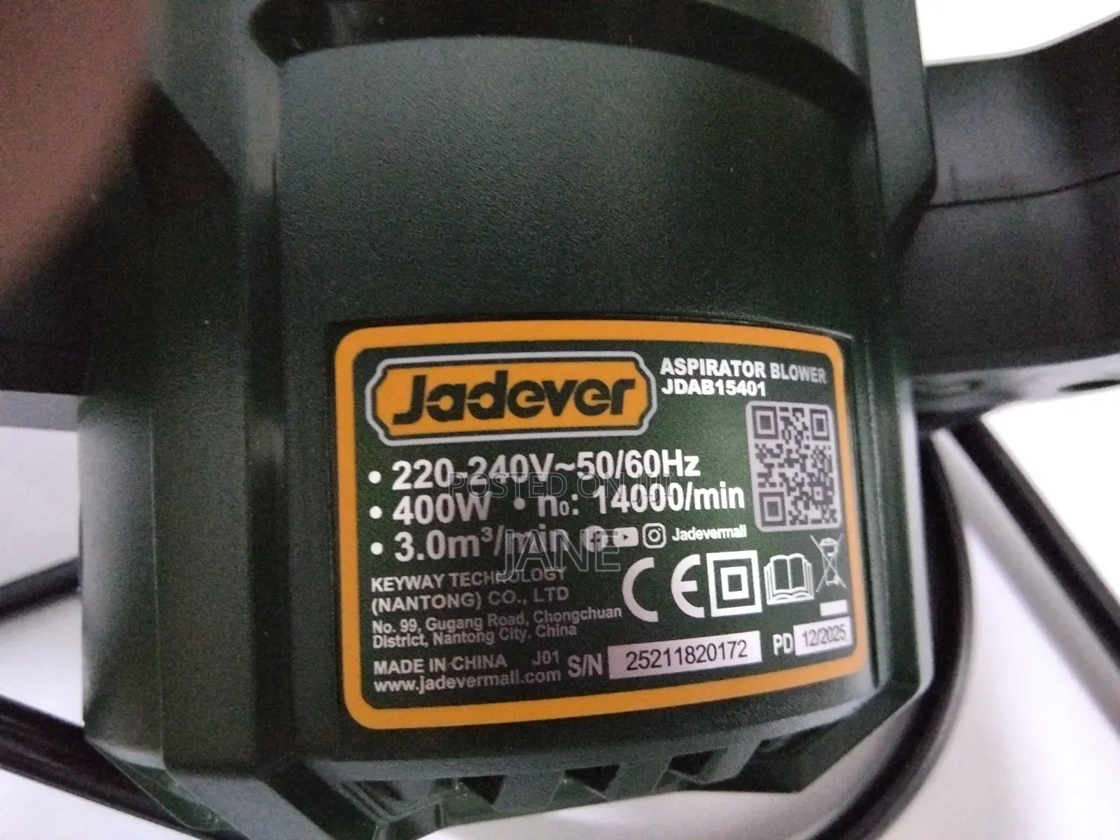 Jadever Blower 400w
