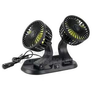 2-Speed, Double Head Car Vehicle Fan-Dav