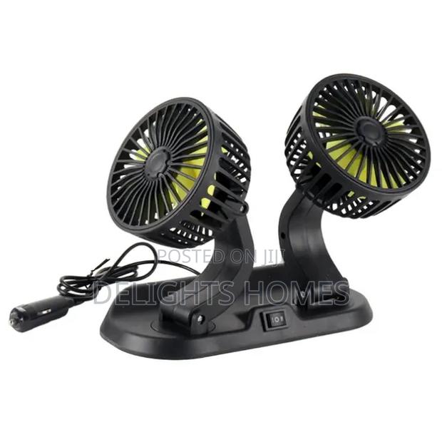 2-Speed, Double Head Car Vehicle Fan-Dav