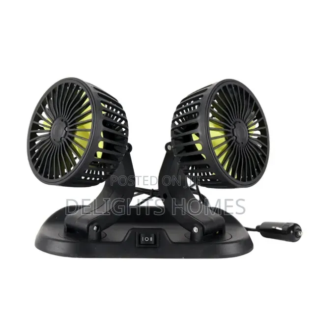 2-Speed, Double Head Car Vehicle Fan-Dav