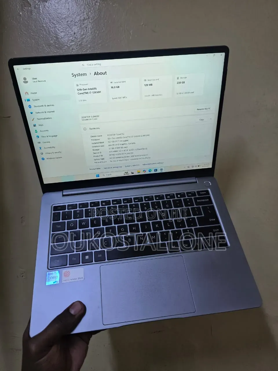 New Laptop Tecno MEGABOOK S1 16GB Intel Core i7 SSD 256GB