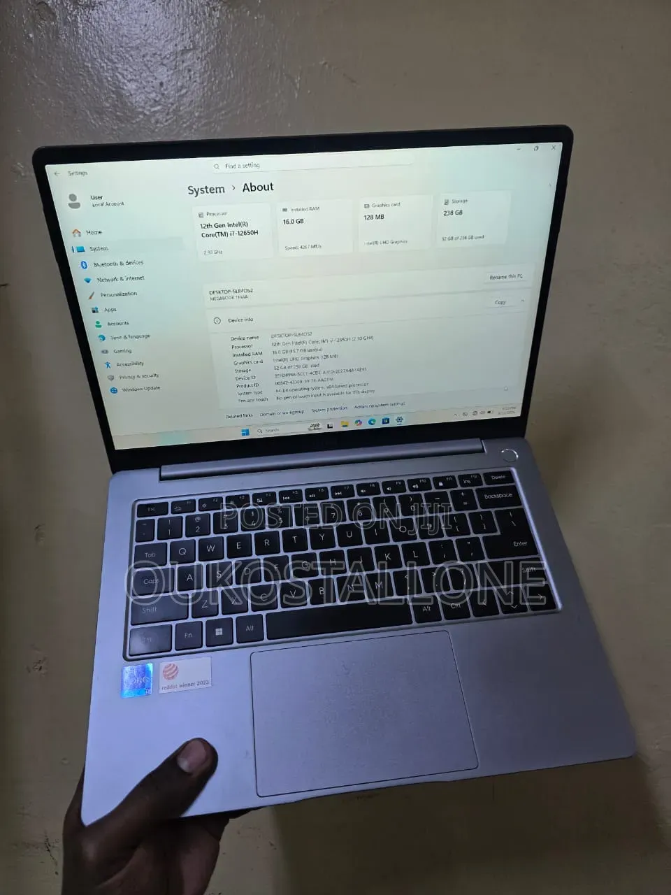 New Laptop Tecno MEGABOOK S1 16GB Intel Core i7 SSD 256GB