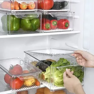 4 PCS Big Capacity BPA-Free Stackable Acrylic Fridge Organizer-Car