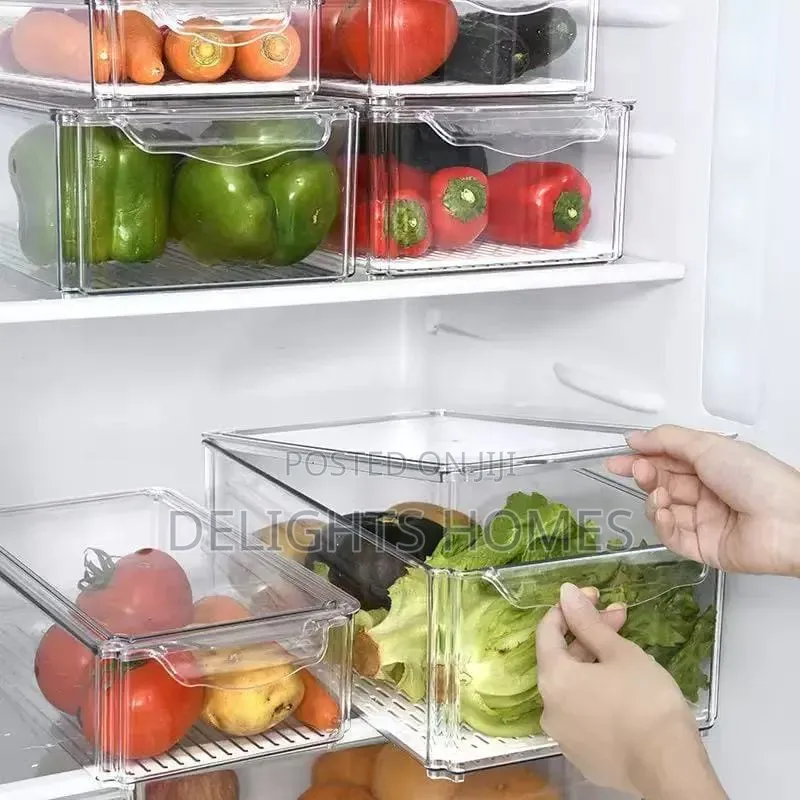 4 PCS Big Capacity BPA-Free Stackable Acrylic Fridge Organizer-Car