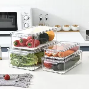 4 PCS Big Capacity BPA-Free Stackable Acrylic Fridge Organizer-Car
