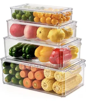 4 PCS Big Capacity BPA-Free Stackable Acrylic Fridge Organizer-Car