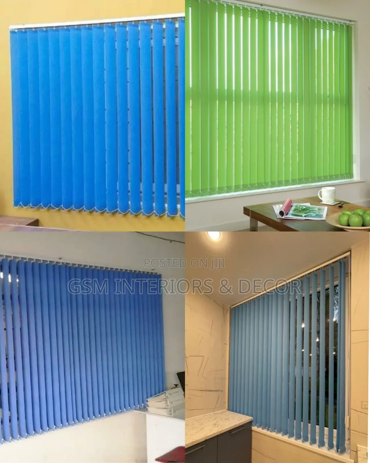 Dark Blue Office Blinds/Office Curtains in Vertical Installation