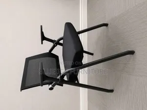 Black Mesh Visitor Chair With Armrests