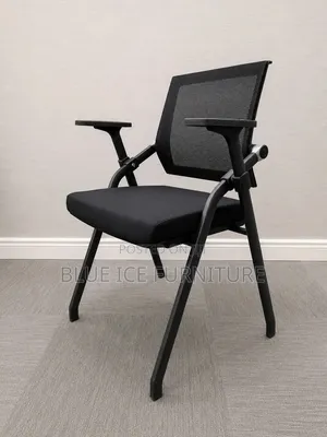 Black Mesh Visitor Chair With Armrests
