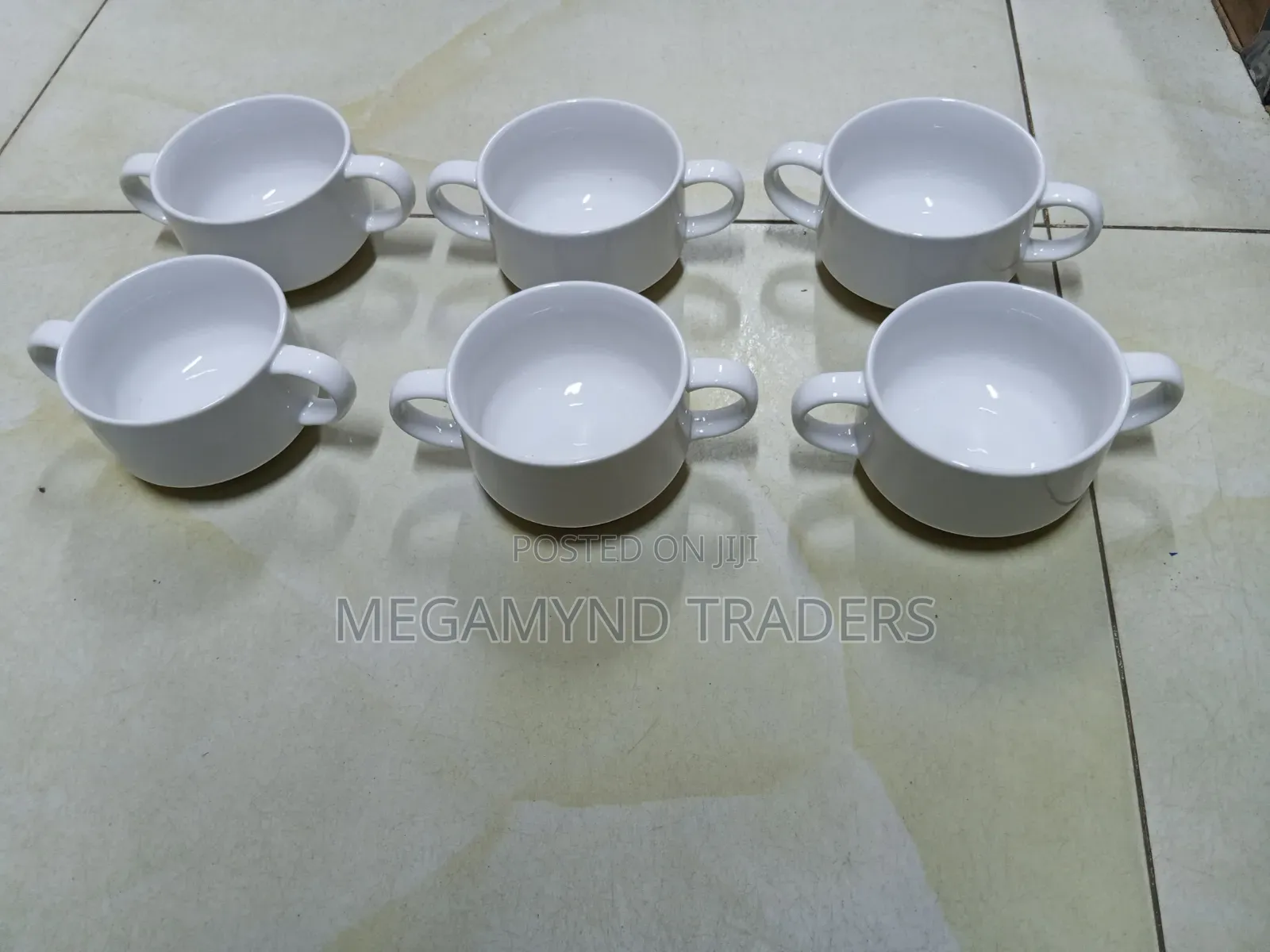 6pc Ceramic Soup Bowl With 2 Handle / Soup Bowls 300ml