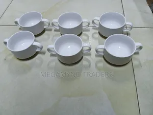 6pc Ceramic Soup Bowl With 2 Handle / Soup Bowls 300ml