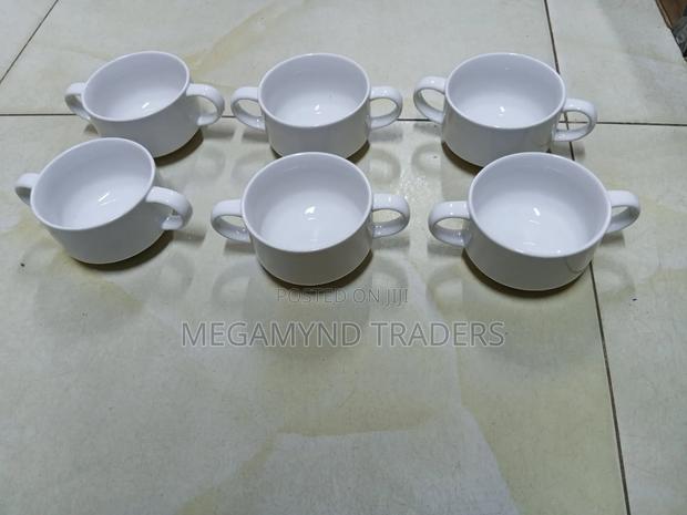 6pc Ceramic Soup Bowl With 2 Handle / Soup Bowls 300ml - thumbnail 2