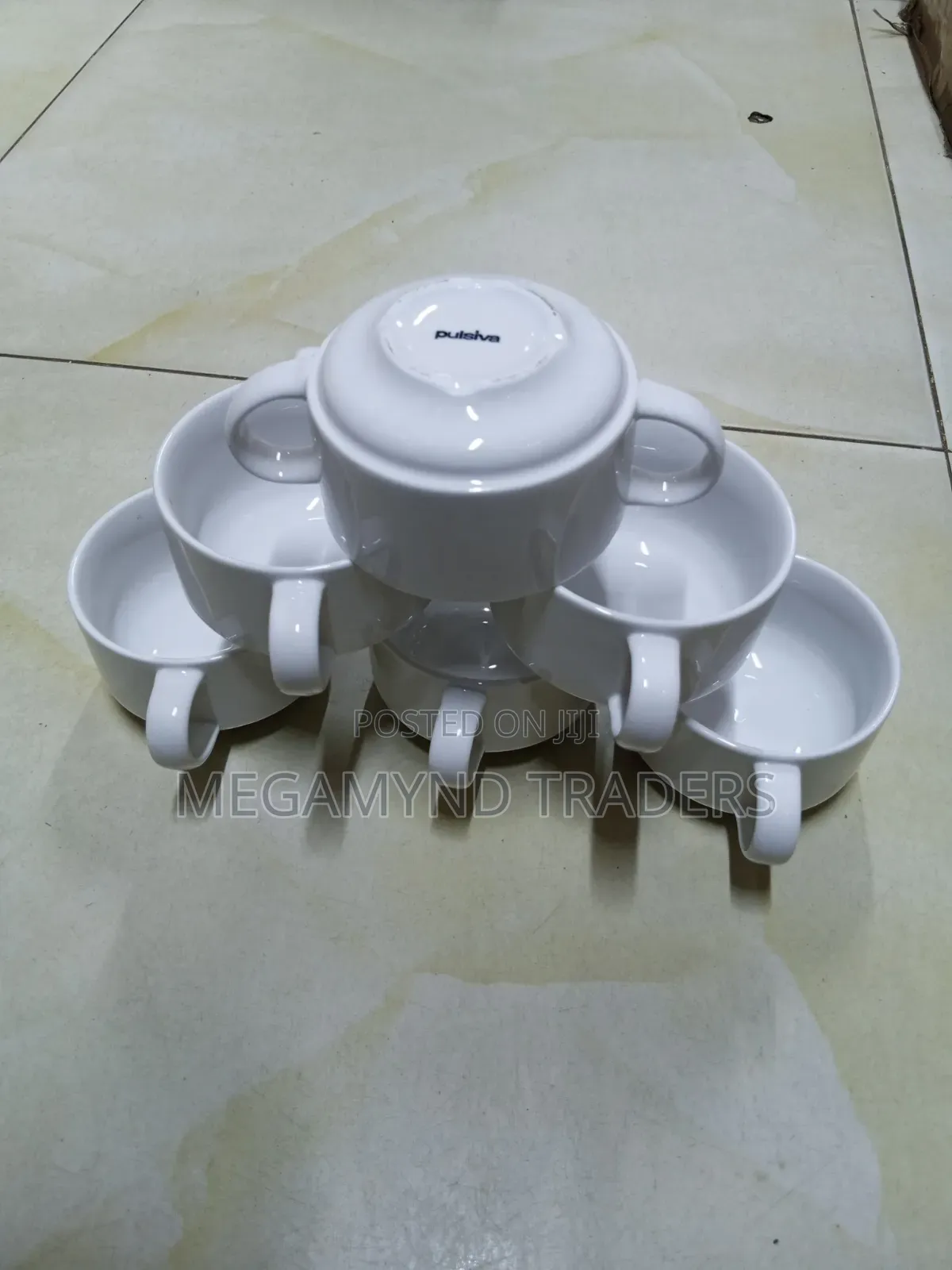 6pc Ceramic Soup Bowl With 2 Handle / Soup Bowls 300ml