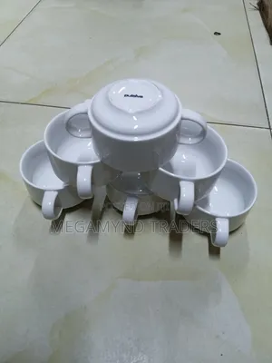 6pc Ceramic Soup Bowl With 2 Handle / Soup Bowls 300ml