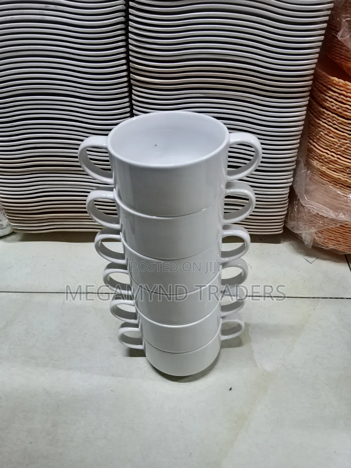 6pc Ceramic Soup Bowl With 2 Handle / Soup Bowls 300ml