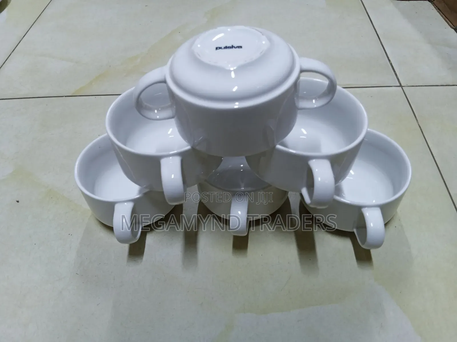 6pc Ceramic Soup Bowl With 2 Handle / Soup Bowls 300ml
