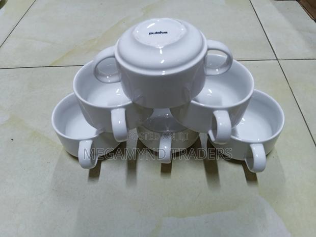 6pc Ceramic Soup Bowl With 2 Handle / Soup Bowls 300ml - thumbnail 4
