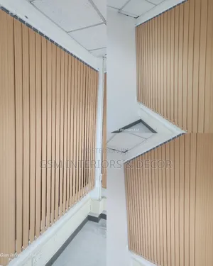 Wall to Wall Office Blinds in Blue-Bege