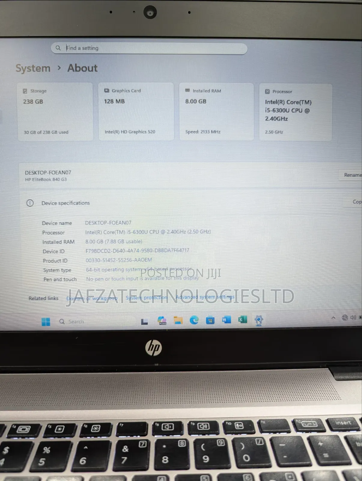Laptop HP EliteBook 840 G3 8GB Intel Core i5 SSD 256GB