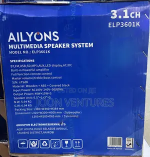 Ailyons ELP3601K 3.1-Channel Multimedia Subwoofer Home Theatre System