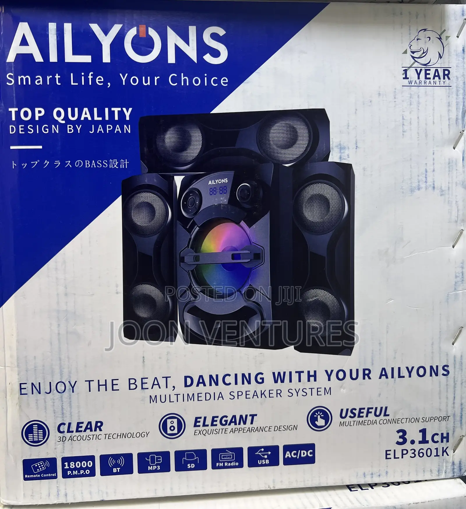 Ailyons ELP3601K 3.1-Channel Multimedia Subwoofer Home Theatre System