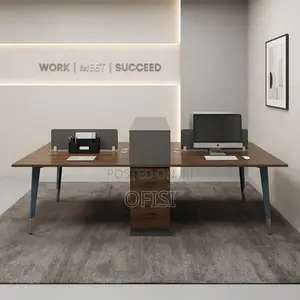 Office Workstation; Wooden 4 Seater Office Workstation