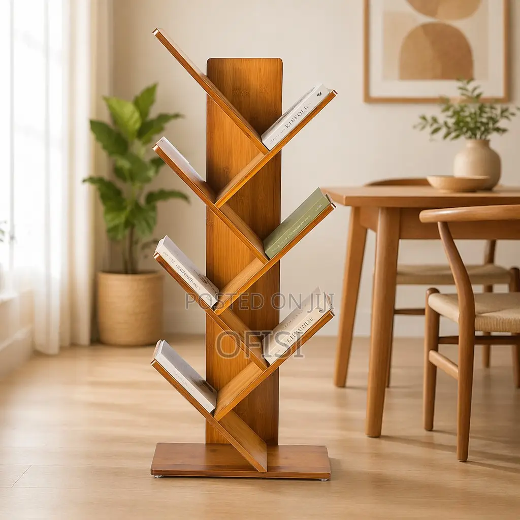 Bookshelf; Tree Style Wooden Book Rack