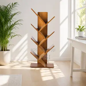 Bookshelf; Tree Style Wooden Book Rack