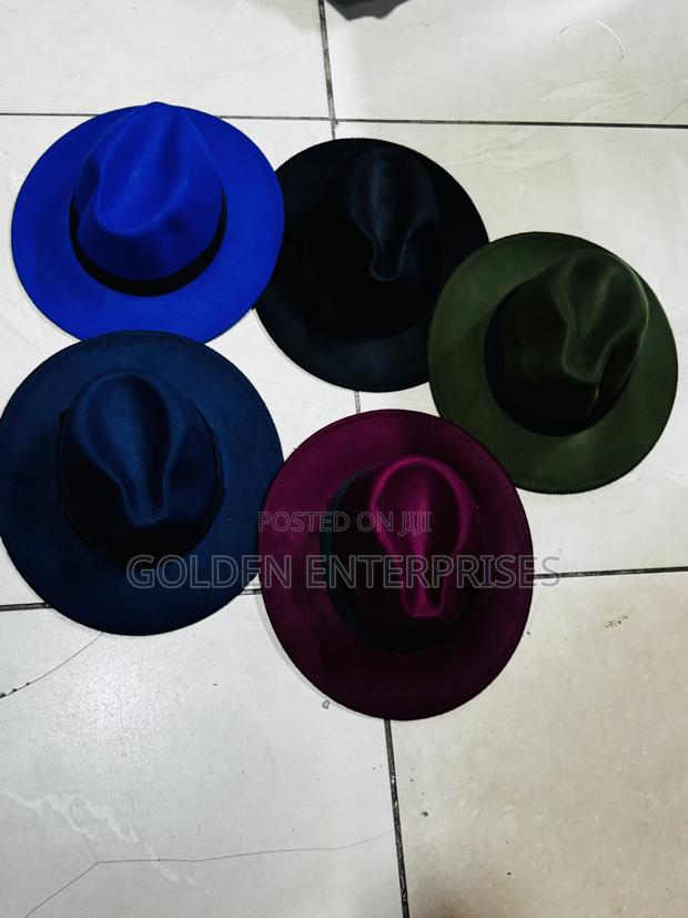 Classic Wide Brim Fedora Hats - thumbnail 2